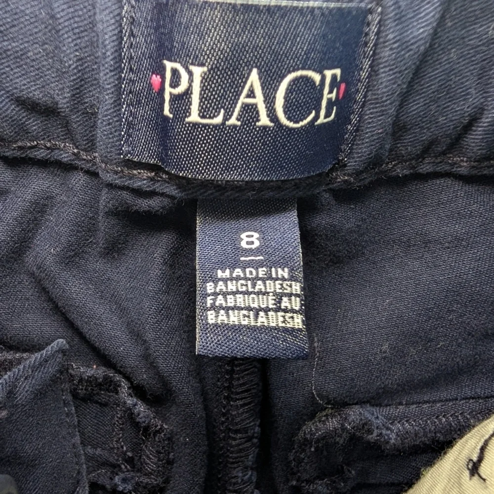 The Children's Place Kids Stretch Chino Shorts Navy Cotton Size 8